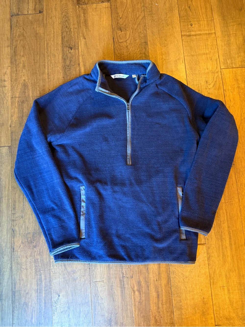 Peter Millar Navy Half-Zip Pullover with Contrast Trim